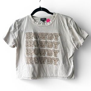 Howdy Western Inspired Cropped Cotton T-shirt